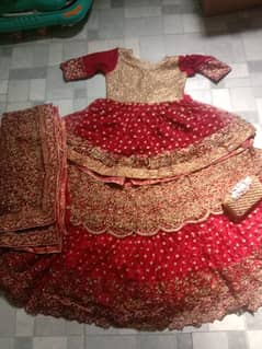 red lehenga