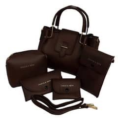 Girl's Leather Plan Hand Bag Set _Pack of 5