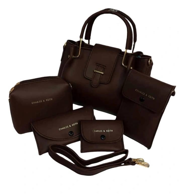 Girl's Leather Plan Hand Bag Set _Pack of 5 0