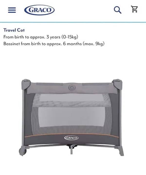 Graco baby Crib Cot + baby Travel Cot 2