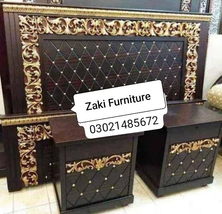 Double bed/king size bed/dressing table/bed set/wooden bed/furniture 0