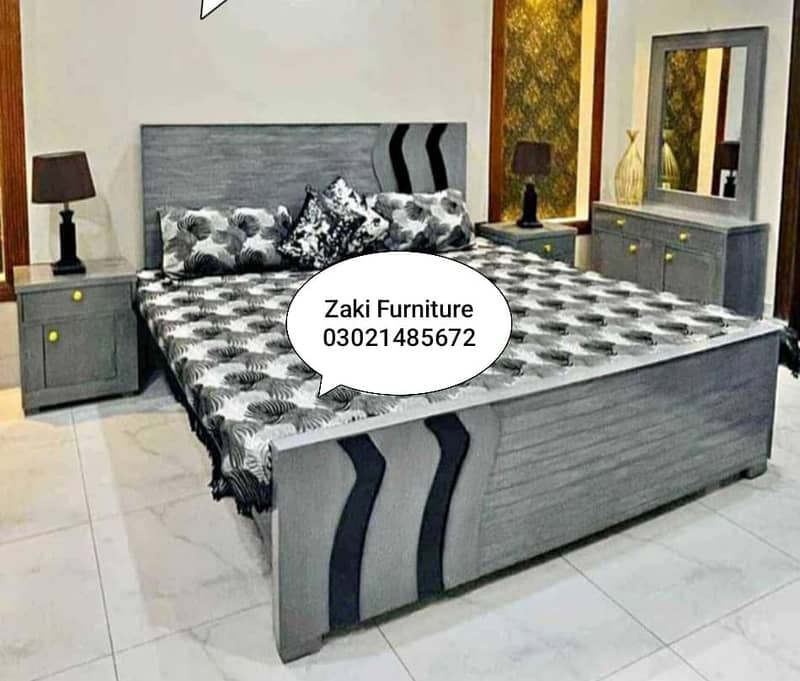 Double bed/king size bed/dressing table/bed set/wooden bed/furniture 6