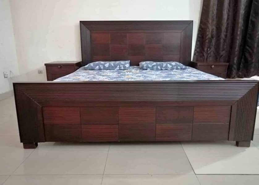 Double bed/king size bed/dressing table/bed set/wooden bed/furniture 4