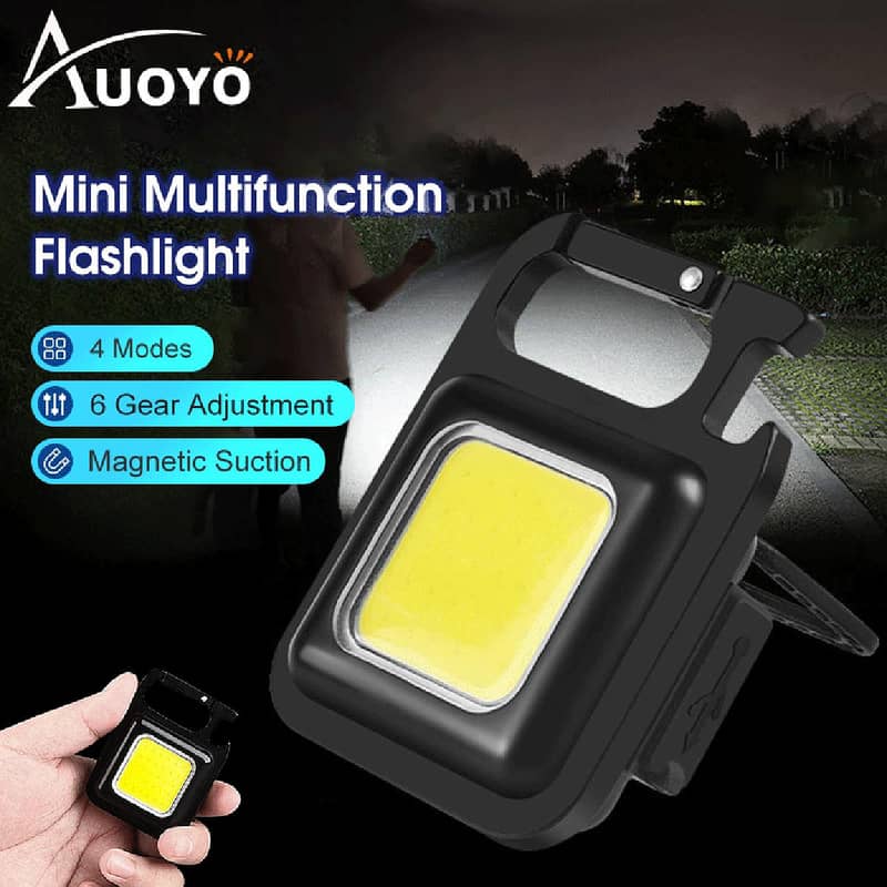 Auoyo Mini Keychain LED light 3 Mode Work Light 0