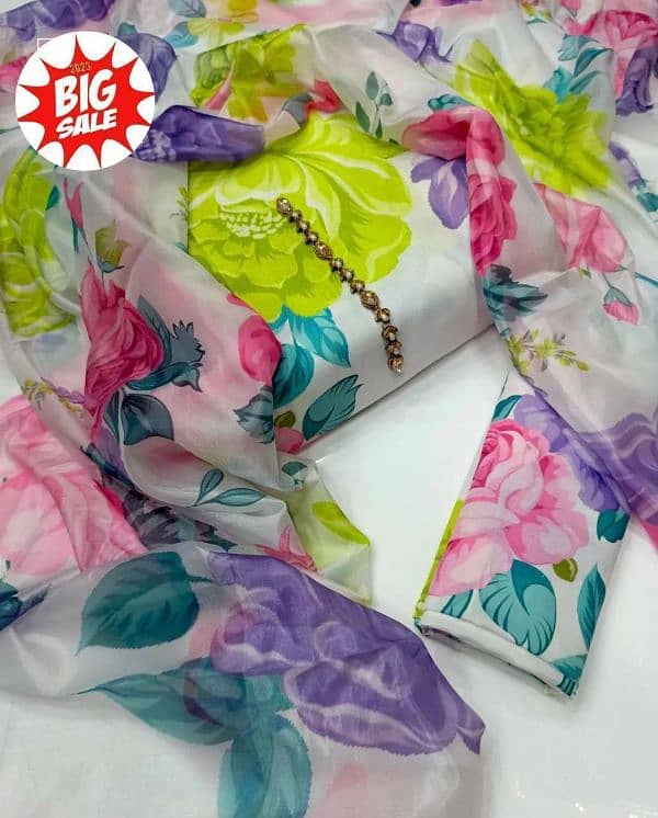 fabric floral digital printed 3pc 7