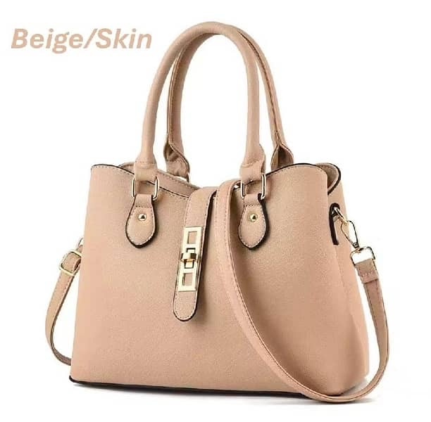 Women's Rexine Plain Hand Bag Set 4