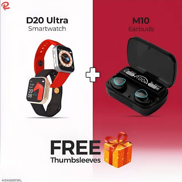 Fashion Combo D20 Ultra With M10 Earbuds With Free Tumbles 0