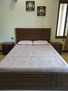 Double Bed (Queen size) with two side tables ) and mattress