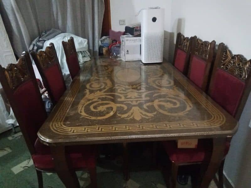 original wood Dining table with chairs 1