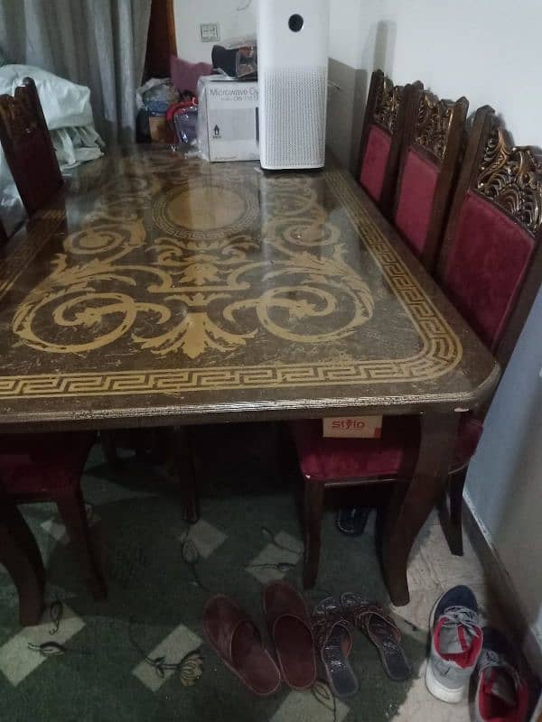 original wood Dining table with chairs 5