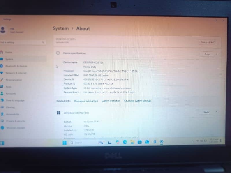 Dell Laptop 8th gen 12