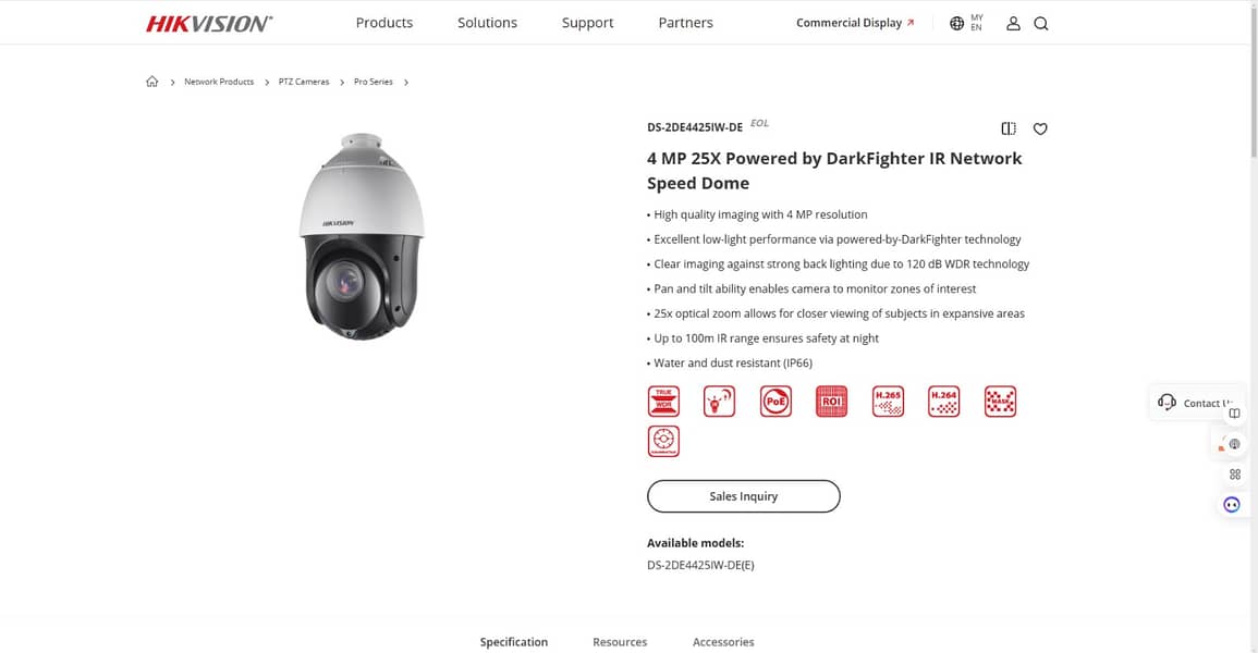 Hikvision PTZ Dome 4MP 25X Zoom 3004530486 6