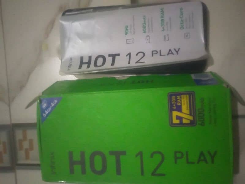 Infinix Hot 12play 4+3 Ram 64 GB Rom Pta Approve With box All okay hai 0