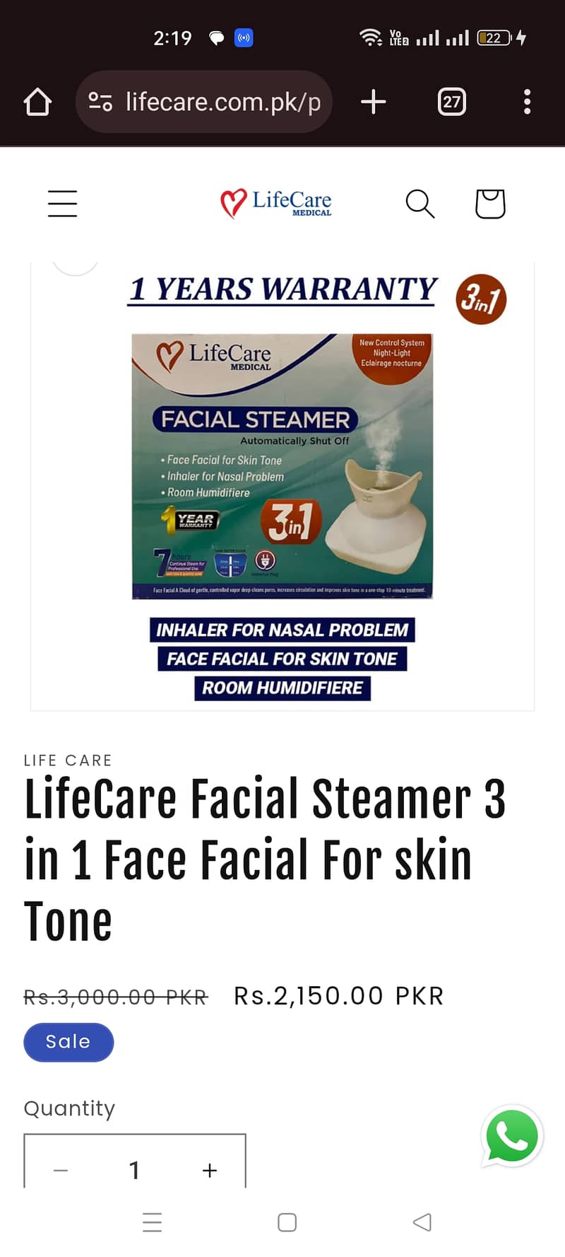 Life care facial steamer 0