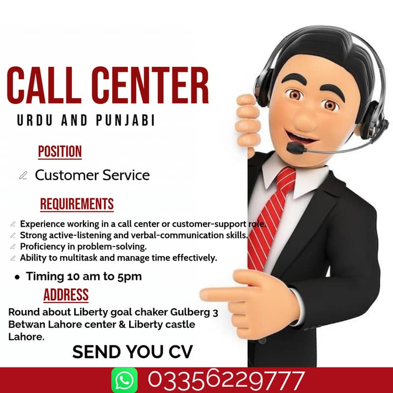 Call Center Job For Male And Female in Lahore 1