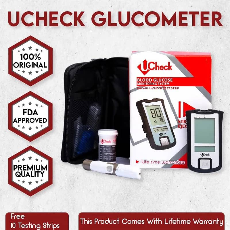 Ucheck Blood Glucose Sugar Test Meter Kit 0