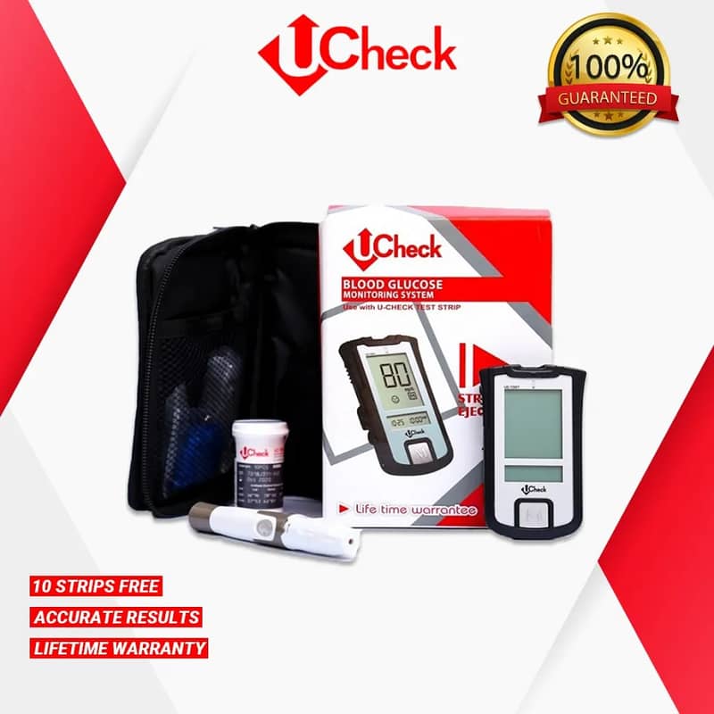 Ucheck Blood Glucose Sugar Test Meter Kit 3