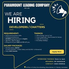 We are Hiring (Chatters/Developers)