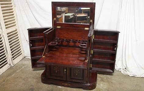 antique wooden bar cabinet solid sheesham imported unique bottle