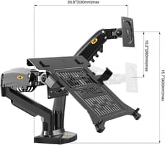 NB F160-FP-2 Dual Monitor & Laptop Stand – Adjustable Desk Mount 17-2