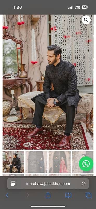 Sherwani Kulla Grooms Wear - Black 1