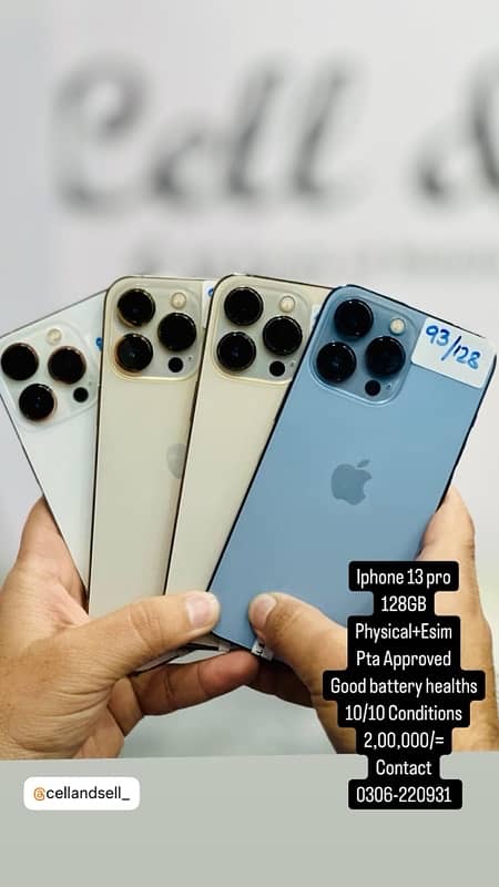 13 Pro 128GB and 256GB Pta Approved 0