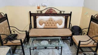 5 Seaters Iron Sofa with Table