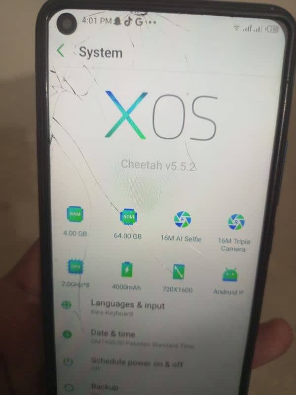 Infinix s5 lite glass crack 0