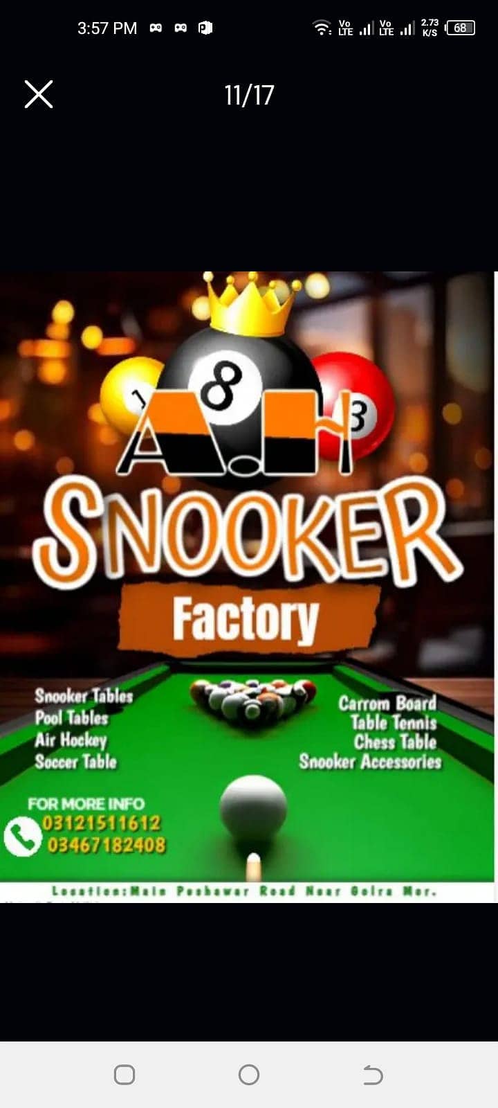 Snooker Tables|Pool Tables|Air Hockey|Soccer Table|Carrom Board 9