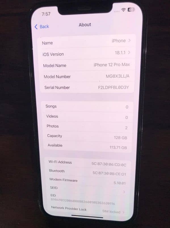 iphone 12 pro max jv 128GB 5