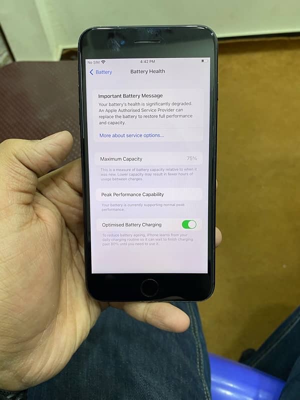 iphone 7plus Pta approved 128Gb battery service 6