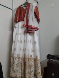 white and mehroon maxi