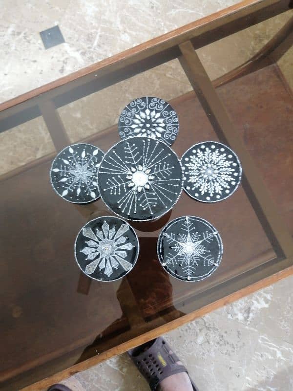 Hand Painted Wooden Glass Coasters 3