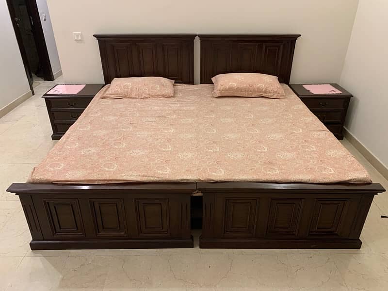 Single Bed Set (x2) with Side Tables (x2) 0