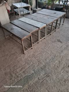 steel table and benches are urgent sale