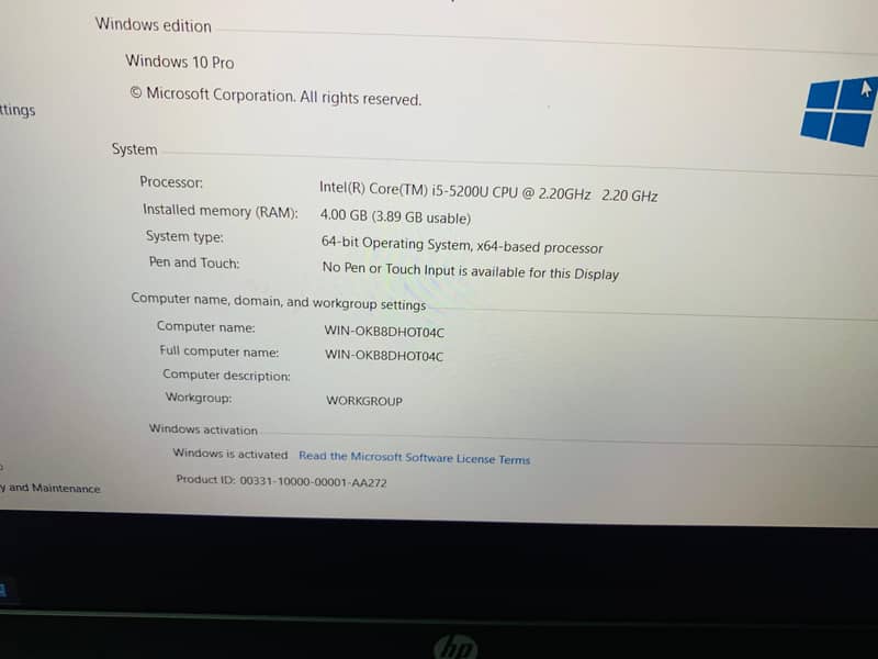 HP i5 5gen laptop 4gb RAM 128gb SSD 1