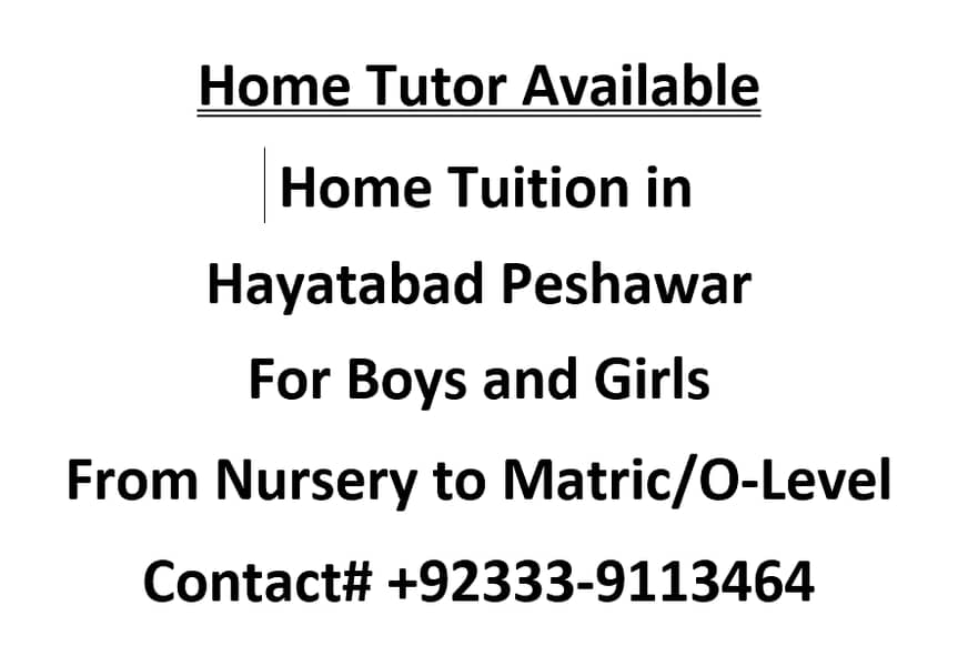 Home Tuition Available 0