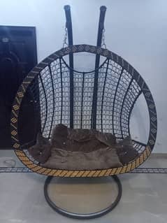 Double hanging swing chair jhoola with stand