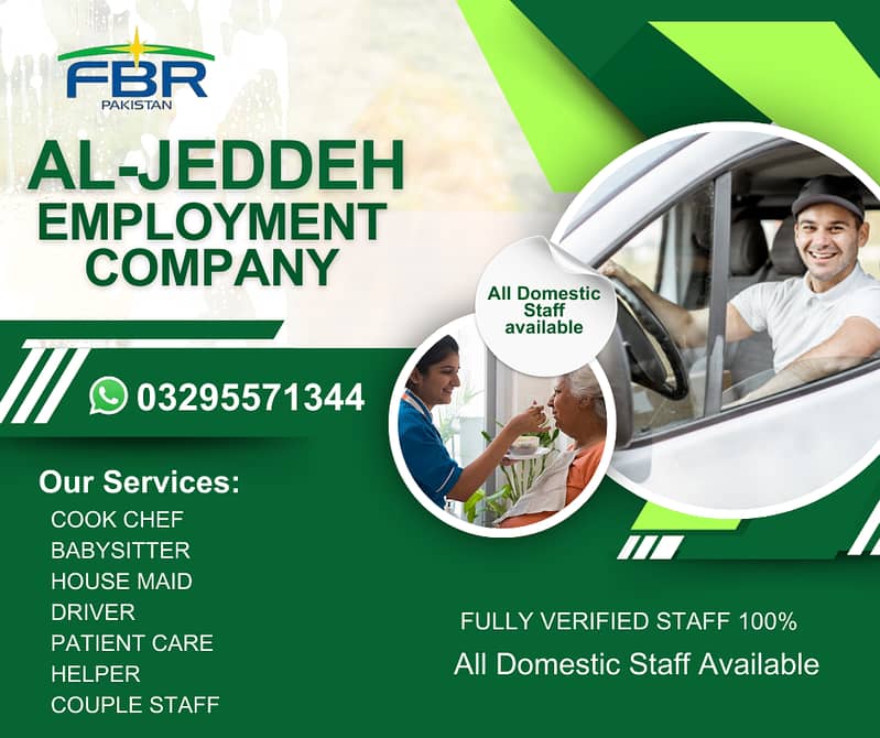 We Provide Cook, Babysitters, Care taker , Drivers, Home maids staff 0