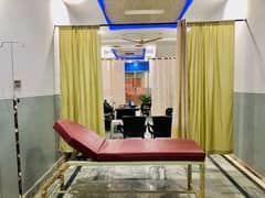 examination couch with drip stand