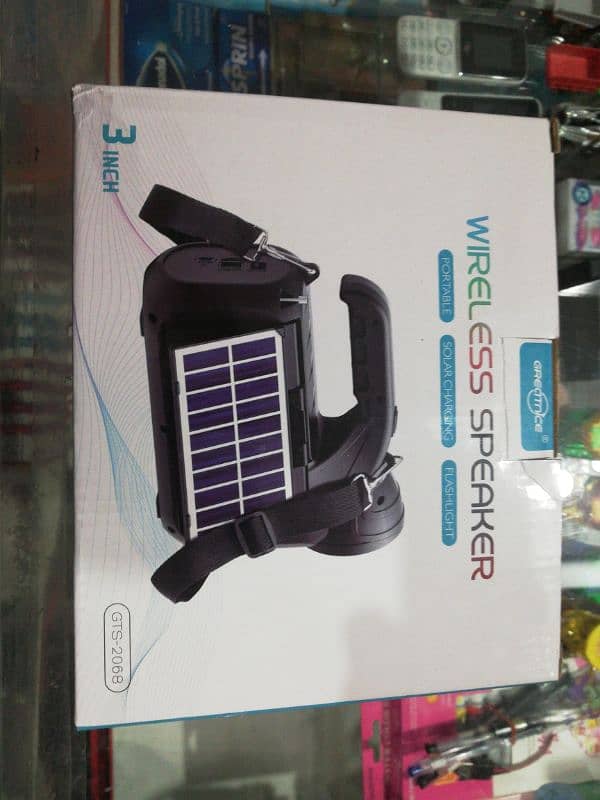 wireless Bluetooth portable speaker solar charging flash light 0