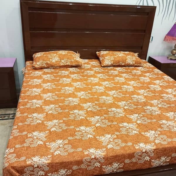 wooden bed with mattress 5