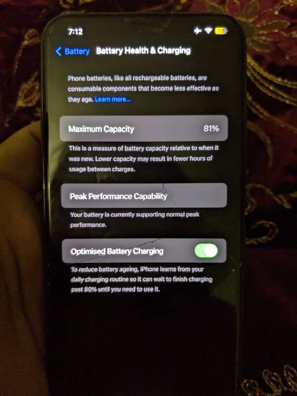 iPhone xs max black 64 gb front glass damage 7