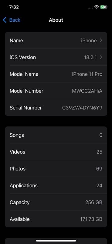 IPHONE 11 pro 256 GB non pta Esim Time Available 5