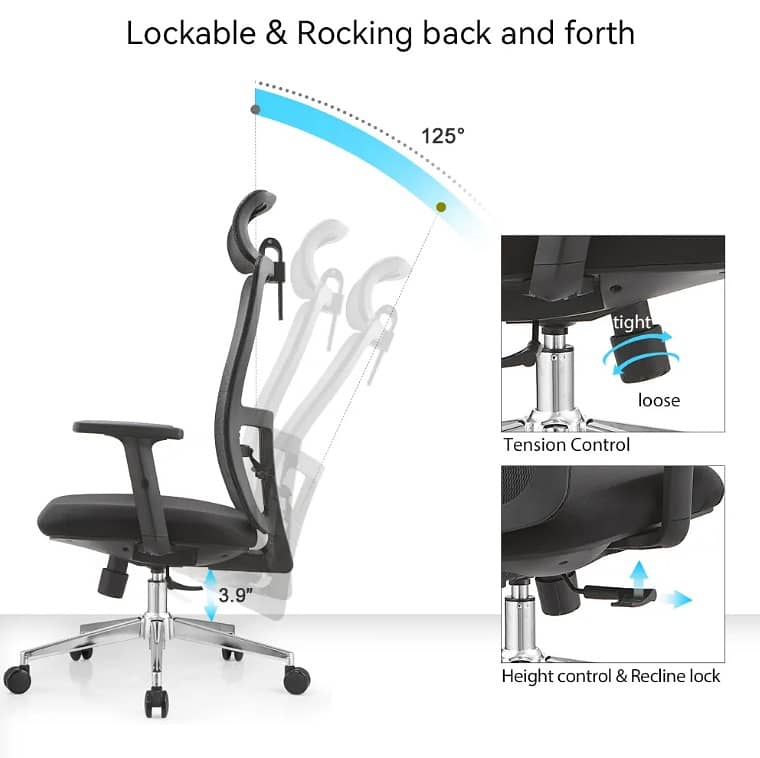 Executive Chair l Ergonomic Chair l chair for long Sitting 4