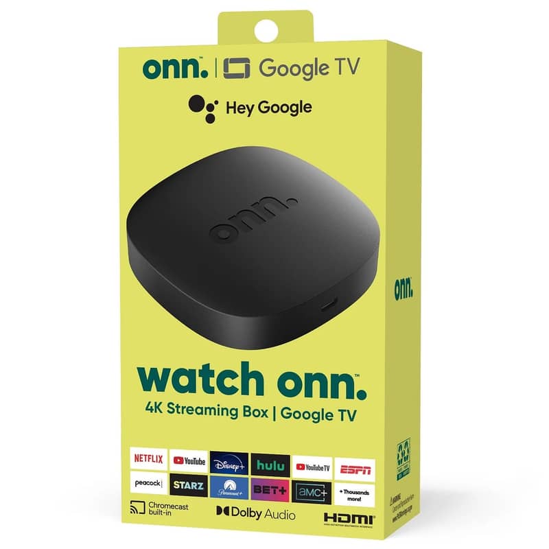 onn. Google TV 4K Streaming Android Box (New, 2023), 4K UHD Resolution 0