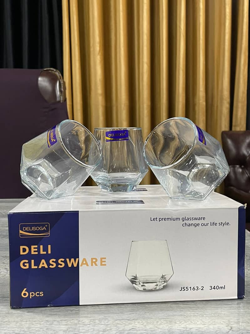 Premium Quality Delisoga 6 Pcs Water Glass Set, Heat Resistant Durabl 1