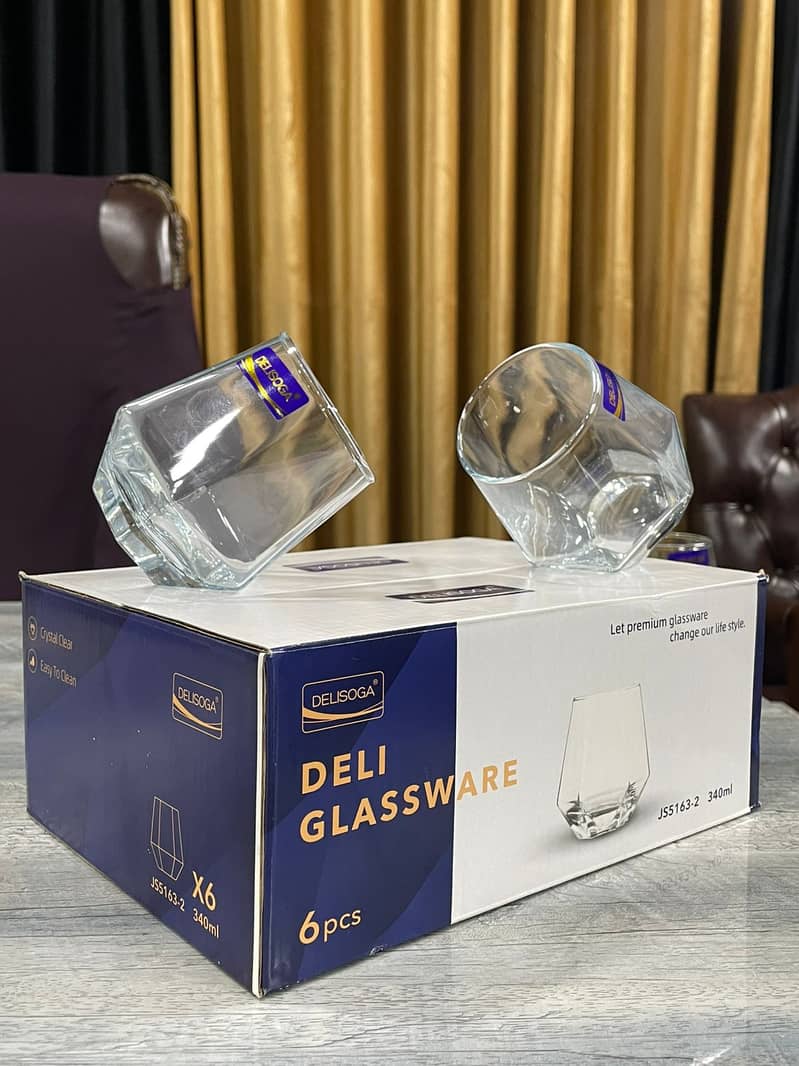 Premium Quality Delisoga 6 Pcs Water Glass Set, Heat Resistant Durabl 7