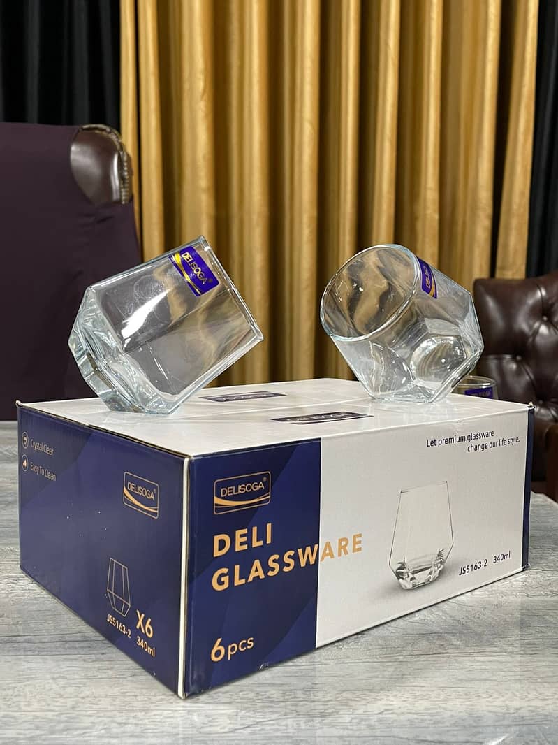 Premium Quality Delisoga 6 Pcs Water Glass Set, Heat Resistant Durabl 9