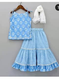 Lawn shalara dress for girls